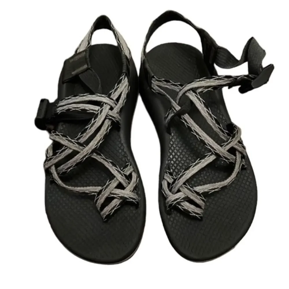 Chaco Z Cloud 2 Sandals Womens Black Grey Strappy Hiking Water‎ Sport Toe Loop